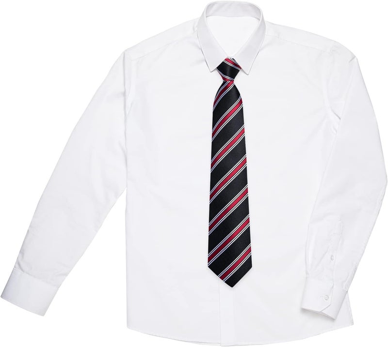 DiBanGu Boys Pre-tied Neckties and Pocket Square Set Adjustable Strap Tie for Kids Wedding Party Graduation School Uniforms - Image 4